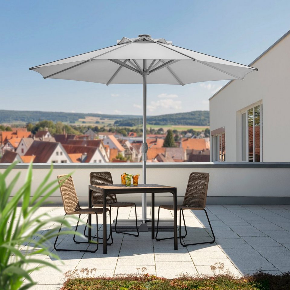 Schneider Schirme Marktschirm Rooftop, ØxH: 350x275 cm, Alu/Polyester, inkl. Plattenständer/Schutzhülle von Schneider Schirme