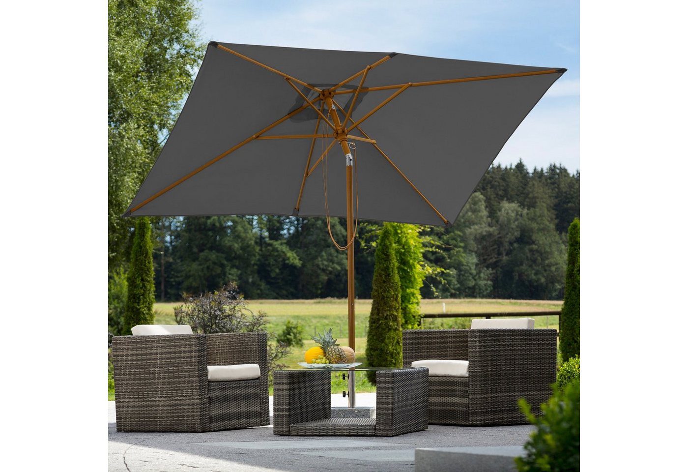 Schneider Schirme Sonnenschirm Malaga, LxB: 300x200 cm, abknickbar, ohne Schirmständer von Schneider Schirme