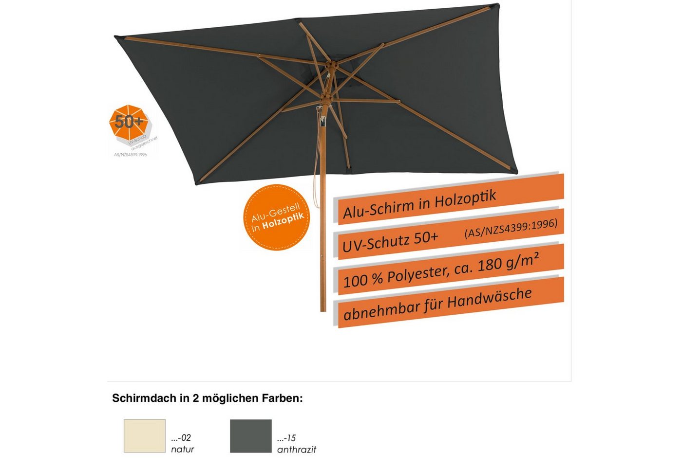 Schneider Schirme Sonnenschirm Schneider Schirme Malaga Mittelmastschirm 300 x 200 cm rechteckig 2 von Schneider Schirme