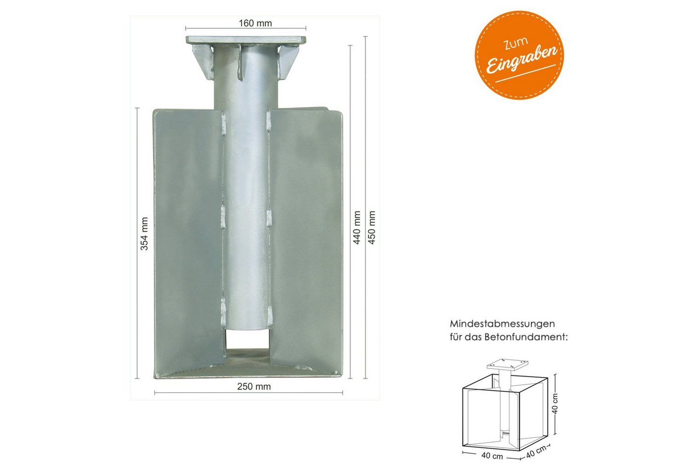 Schneider Schirme Sonnenschirm Schneider Universal Bodenanker Befestigung für Sonnenschirme von Schneider Schirme