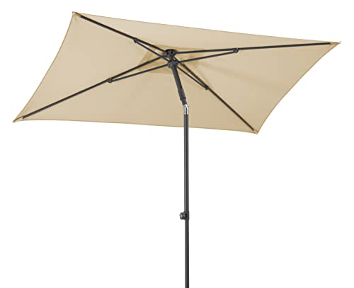 Schneider-Schirme Sonnenschirm Sevilla, natur, 240 x 140 cm rechteckig, 667-02, Gestell Stahl, Bespannung Polyester, 4.6 kg von Schneider
