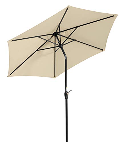 Schneider Sonnenschirm Bilbao, natur, 220 cm rund, 620-02, Gestell Stahl, Bespannung Polyester, 4.3 kg von Schneider Schirme