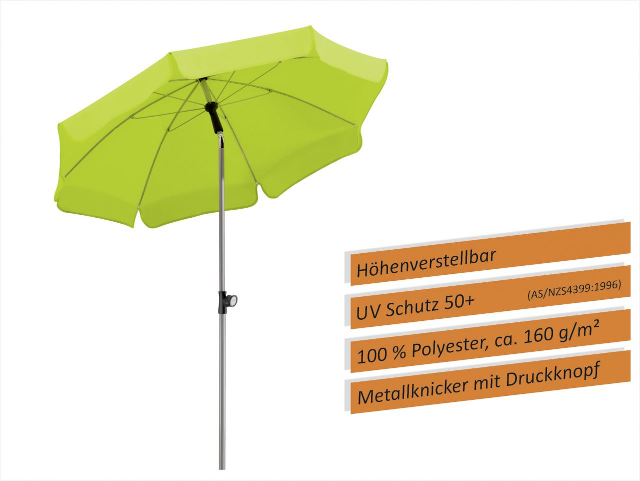 Schneider Sonnenschirm Locarno apfelgrün, Ø 150 cm von Schneider Schirme