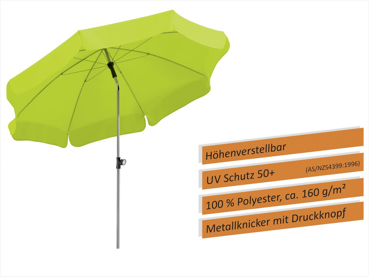 Schneider Sonnenschirm Locarno apfelgrün, Ø 200 cm von Schneider Schirme