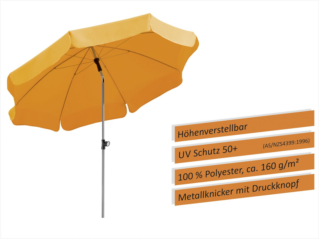 Schneider Sonnenschirm Locarno mandarine, Ø 200 cm von Schneider Schirme