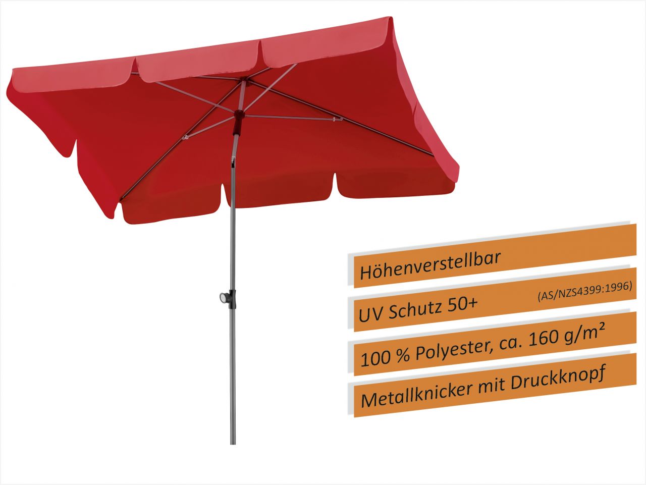 Schneider Sonnenschirm Locarno rot, 180 x 120 cm von Schneider Schirme