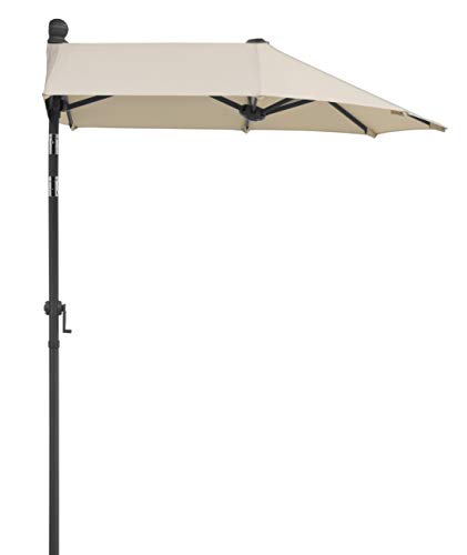 Schneider Sonnenschirm Salerno mezza, natur, 150x150 cm rechteckig, Gestell Stahl, Bespannung Polyester, 5.94 kg von Schneider Schirme