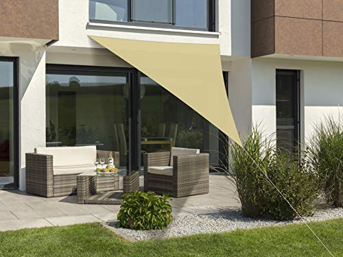 Schneider Sonnensegel Lanzarote, schilf, 400 x 400 x 300 cm dreieckig, 241-22, Polyester, 0.5 kg von Schneider-Schirme