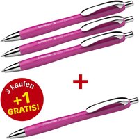 Schneider Kugelschreiber Slider Rave XB pink Schreibfarbe blau, 3 St. + GRATIS 1 Slider Rave XB pink von Schneider
