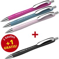 Schneider Kugelschreiber Slider Rave XB farbsortiert Schreibfarbe blau, 3 St. + GRATIS 1 Slider Rave XB schwarz von Schneider