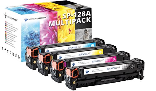 4 Schneider Printware Toner kompatibel für HP CE320A, CE321A, CE322A, CE323A, 128A für HP Color Laserjet Pro CM1415fn, CM1415fnw, CP1525n, CP1525nw,schwarz, Cyan, Magenta, gelb von schneiderprintware