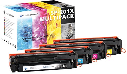 4 Schneider Printware Toner | 50 Prozent mehr Druckleistung | kompatibel zu HP 201X 201A CF400X CF401X CF402X CF403X für HP Color Laserjet Pro MFP M277dw M277n M274n M252dw von schneiderprintware