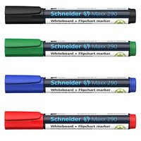 Schneider Maxx 290 Whiteboard- und Flipchart-Marker farbsortiert 2,0 - 3,0 mm, 4 St. von Schneider