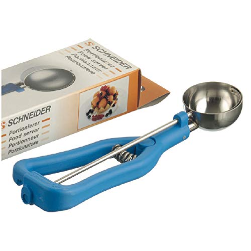 Eisportionierer ø 51 mm aus Edelstahl mit blauem Griff aus Kunststoff. von Schneider