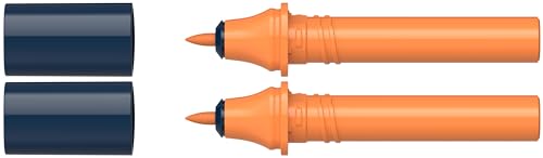 Schneider 040 Paint-It Twinmarker Patronen (Round Tip - Rund, farbintensive Tinte auf Wasserbasis, für die Anwendung auf Papier, > 95% recycelter Kunststoff) 2 Stück, orange red 123 von Schneider