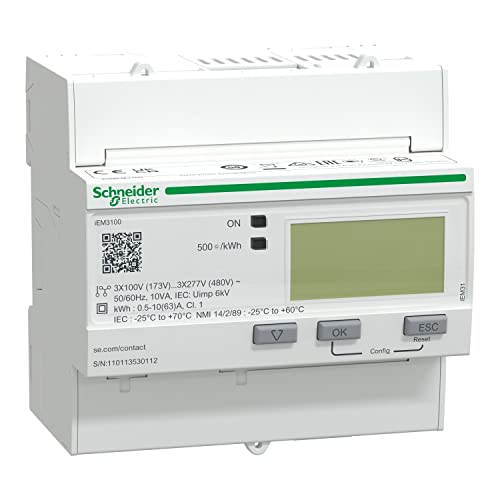 Schneider A9MEM3100 Energiezähler, 3-phasig, 63A, mit Teilzähler M von Schneider Electric