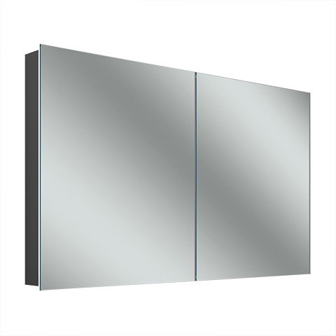 Schneider ADVANCED Line Comfort LED Lichtspiegelschrank, 2 Türen, 121,5x71,5x12cm, 194.120., Ausführung: EU-Norm/Korpus schwarz matt von W. Schneider GmbH