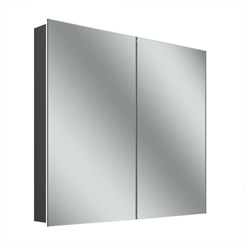 Schneider ADVANCED Line Comfort LED Lichtspiegelschrank, 2 Türen, Steckdose rechts, 61,5x71,5x12cm, 194.064., Ausführung: EU-Norm/Korpus schwarz matt von W. Schneider GmbH