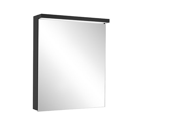 Schneider ADVANCED Line Ultimate LED Lichtspiegelschrank, 1 Tür Anschlag wechselbar, Steckdose links, 59,5x72,6x17,8cm, 188.061., Ausführung: EU-Norm/Korpus schwarz matt von W. Schneider GmbH