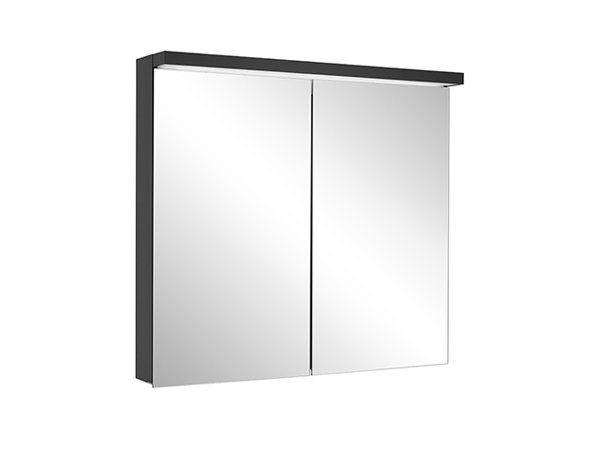 Schneider ADVANCED Line Ultimate LED Lichtspiegelschrank, 1 Tür Anschlag wechselbar, Steckdose rechts, 59,5x72,6x17,8cm, 188.064., Ausführung: EU-Norm/Korpus schwarz matt von W. Schneider GmbH