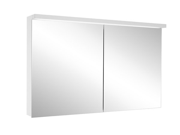 Schneider ADVANCED Line Ultimate LED Lichtspiegelschrank, 2 Türen, 129,5x72,6x17,8cm, 188.130., Ausführung: CH-Norm/Korpus silber eloxiert von W. Schneider GmbH