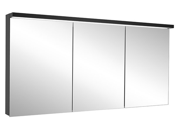 Schneider ADVANCED Line Ultimate LED Lichtspiegelschrank, 3 gleichgrosse Türen, 179,5x72,6x17,8cm, 188.180., Ausführung: EU-Norm/Korpus schwarz matt von W. Schneider GmbH