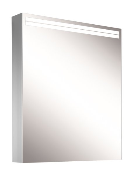 Schneider ARANGALINE LED Lichtspiegelschrank, 1 Tür, Anschlag links, 60x70x12cm, 160.461.02.41, Ausführung: CH-Norm/Korpus schwarz matt von W. Schneider GmbH