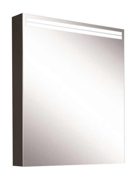 Schneider ARANGALINE LED Lichtspiegelschrank, 1 Tür, Anschlag links, 60x70x12cm, 160.461.02.41, Ausführung: EU-Norm/Korpus schwarz matt von W. Schneider GmbH