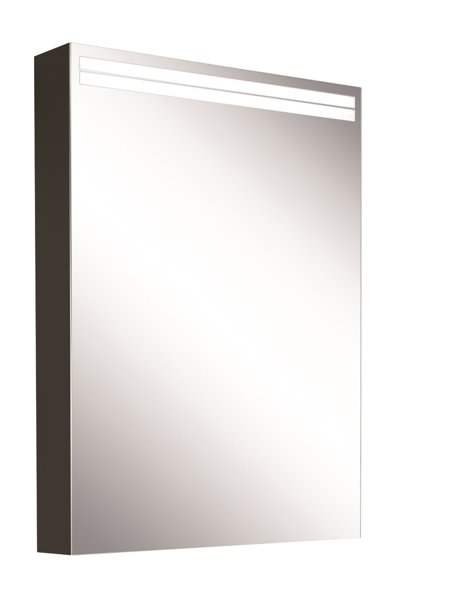 Schneider ARANGALINE LED Lichtspiegelschrank, 1 Tür, Anschlag rechts, 50x70x12cm, 160.452.02.41, Ausführung: EU-Norm/Korpus schwarz matt von W. Schneider GmbH