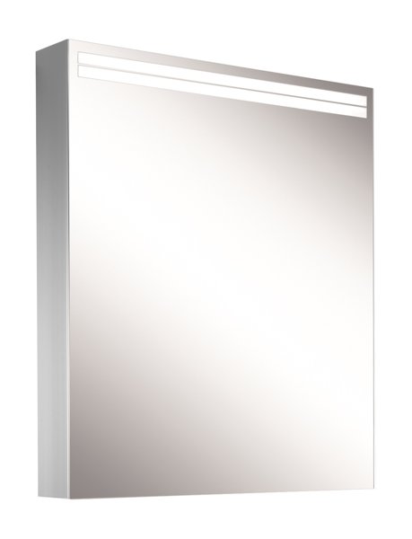 Schneider ARANGALINE LED Lichtspiegelschrank, 1 Tür, Anschlag rechts, 60x70x12cm, 160.462.02.41, Ausführung: CH-Norm/Korpus schwarz matt von W. Schneider GmbH