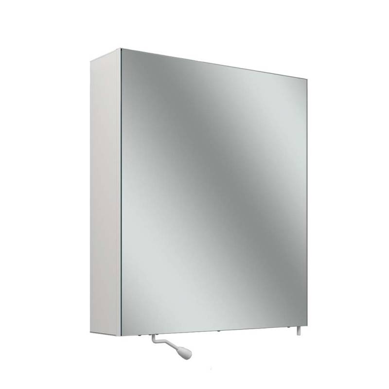 Schneider CARE Spiegelschrank, 595x680mm, Türanschlag li., ohne Beleuchtung, 2 Steckdosen re. außen unten, mit Spender, 193.663.01.02 von Schneider