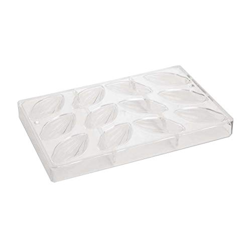 Schneider DW299 Schokoladenform Kakaobohne für 12 Stück, 2cm H x 7.4cm B x 3.8cm T Formgröße von Schneider