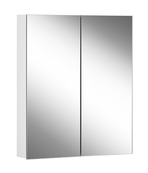 Schneider EASY Line Comfort Spiegelschrank, 2 Doppelspiegeltüren, Steckdose links, 60x70x12cm, 177.063., Ausführung: EU-Norm/Korpus weiss von W. Schneider GmbH