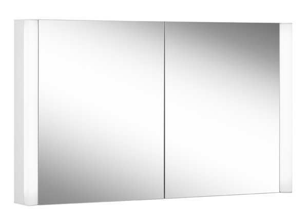 Schneider EASY Line Superior LED Lichtspiegelschrank, 2 Doppelspiegeltüren, 130x70xcm, 175.130., Ausführung: EU-Norm/Korpus weiss von W. Schneider GmbH