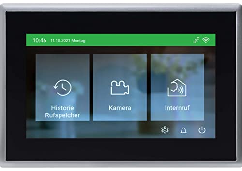 Ritto Gegensprechanlage Video Innenstation, TwinBus IP,7-Zoll HD Monitor für klare visuelle Kommunikation in eleganter weißer Innenstation, Schwarz von Schneider Electric