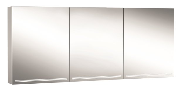 Schneider GRACELINE LED Lichtspiegelschrank, 3 gleichgrosse Doppelspiegeltüren, 180x70x12cm, 116.580., Ausführung: CH-Norm/Korpus silber eloxiert von W. Schneider GmbH