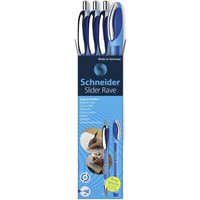 Schneider Kugelschreiber Slider Rave XB blau, 3 St. + GRATIS Schneider Kugelschreiber Slider Memo XB von Schneider