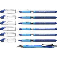 Schneider Kugelschreiber Slider Basic blau, 6 St. + GRATIS Slider Kugelschreiber Rave XB, blau von Schneider