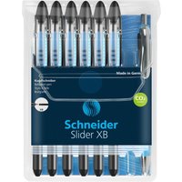 Schneider Kugelschreiber Slider Basic schwarz, 6 St. + GRATIS Slider Kugelschreiber Rave XB, schwarz von Schneider
