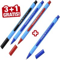 Schneider Kugelschreiber Slider Edge blau Schreibfarbe farbsortiert, 3 St. + GRATIS 1 St. von Schneider