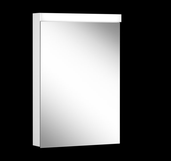 Schneider LOWLINE Basic LED Lichtspiegelschrank, 1 Tür, Anschlag wechselbar, 50x74,8x13,5cm, 171.250., Ausführung: CH-Norm/Korpus weiss/4000K von W. Schneider GmbH