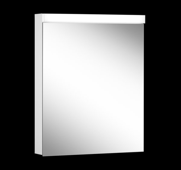 Schneider LOWLINE Basic LED Lichtspiegelschrank, 1 Tür, Anschlag wechselbar, 60x74,8x13,5cm, 171.260., Ausführung: CH-Norm/Korpus weiss/3000K von W. Schneider GmbH