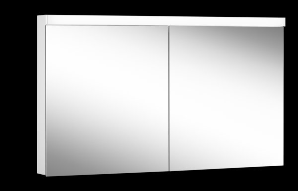 Schneider LOWLINE Basic LED Lichtspiegelschrank, 2 Doppelspiegeltüren, 130x74,8x13,5cm, 171.330., Ausführung: CH-Norm/Korpus weiss/3000K von W. Schneider GmbH