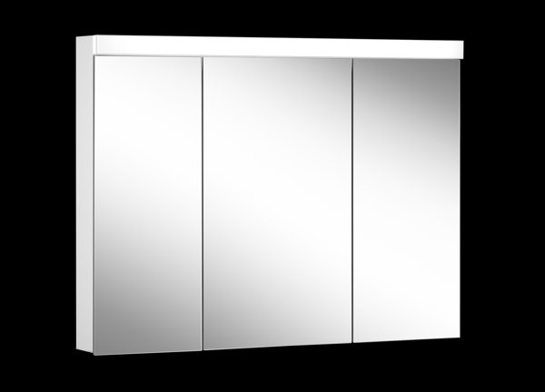 Schneider LOWLINE Basic LED Lichtspiegelschrank, 3 Doppelspiegeltüren, 100x74,8x13,5cm, 171.301., Ausführung: EU-Norm/Korpus weiss/4000K von W. Schneider GmbH