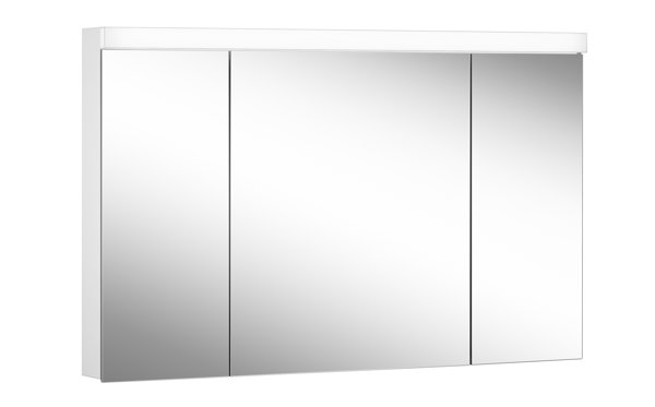 Schneider LOWLINE Basic LED Lichtspiegelschrank, 3 Doppelspiegeltüren, 120x74,8x13,5cm, 171.321., Ausführung: CH-Norm/Korpus weiss/3000K von W. Schneider GmbH