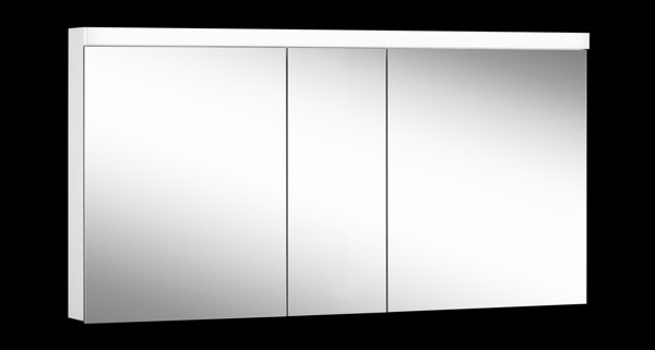 Schneider LOWLINE Basic LED Lichtspiegelschrank, 3 Doppelspiegeltüren, 150x74,8x13,5cm, 171.350., Ausführung: CH-Norm/Korpus weiss/4000K von W. Schneider GmbH