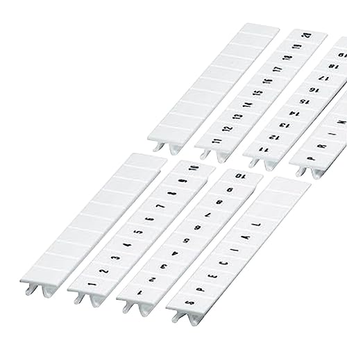 Schneider NSYTRAB870 Einsteckbares Markierstreifen, 8mm, 10 Stellen 61, 70, horizontal gedruckt, Weiß von Schneider