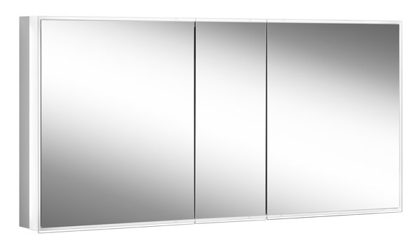 Schneider PREMIUM Line Superior LED Lichtspiegelschrank, 3 Doppelspiegeltüren, 1525x73,6x16,7cm, 181.150., Ausführung: CH-Norm/Korpus schwarz matt von W. Schneider GmbH