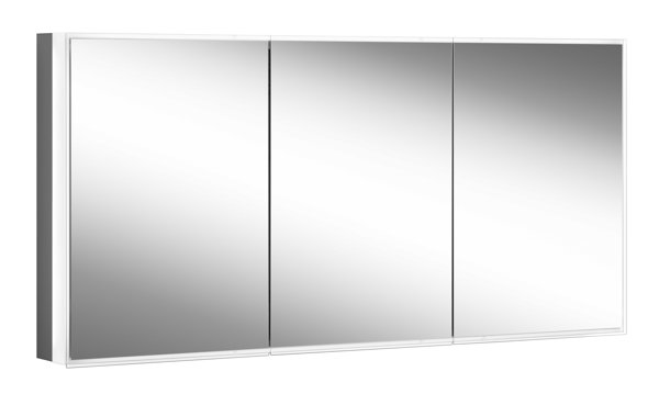 Schneider PREMIUM Line Superior LED Lichtspiegelschrank, 3 Doppelspiegeltüren, 1525x73,6x16,7cm, 181.150., Ausführung: EU-Norm/Korpus schwarz matt von W. Schneider GmbH