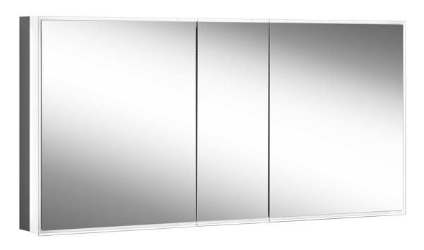 Schneider PREMIUM Line Superior LED Lichtspiegelschrank, 3 gleichgrosse Doppelspiegeltüren, 1825x73,6x16,7cm, 181.180., Ausführung: EU-Norm/Korpus schwarz matt von W. Schneider GmbH